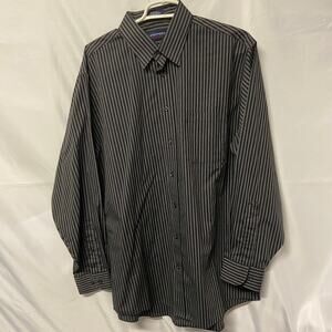 Stafford Shirt Men's Dress 16 1/2 34-35 Broadcloth Button Up Stripe Long Sleeve